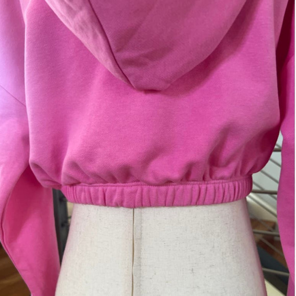 Naked Wardrobe French Terry Hoodie in Bubblegum Pink - Picture 6 of 10